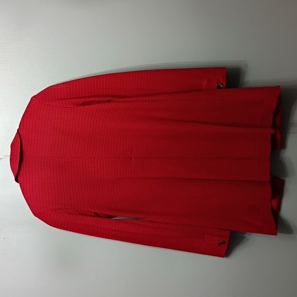 Cabi Red Houndstooth Celebration Women's Red Coat SZ Small - Picture 6 of 11